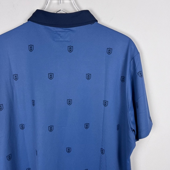 Todd Snyder & Footjoy Men's Shield Print Pique Polo Shirt Blue Size XL - Picture 10 of 13